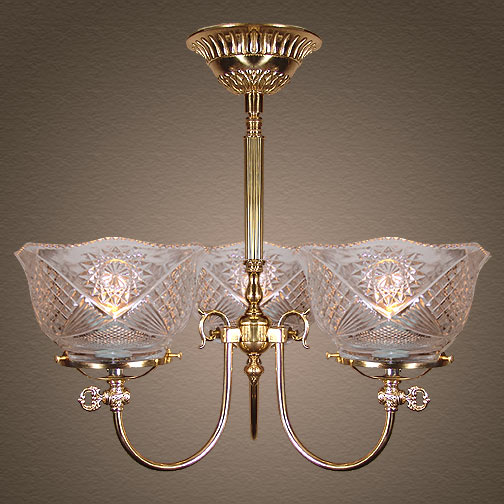 Model NSH3 'The Rockwell' (alternate version) Victorian Short Chandelier